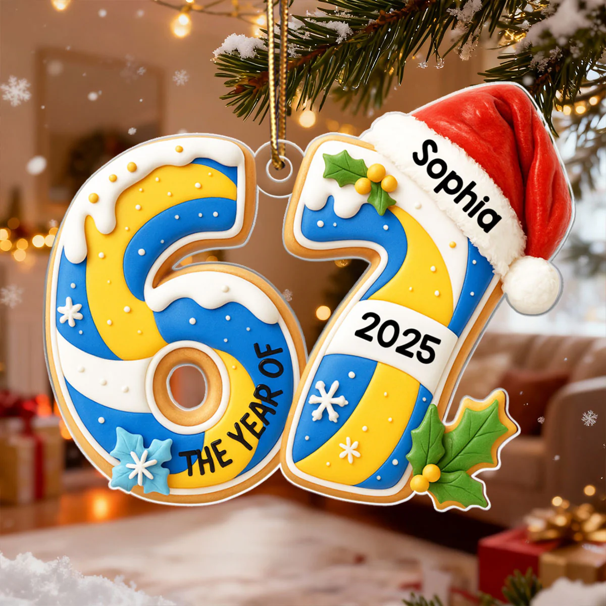 Gingerbread 67 Sports - Personalized Acrylic Ornament - Christmas Gift for Kid, Grandkids - Image 4