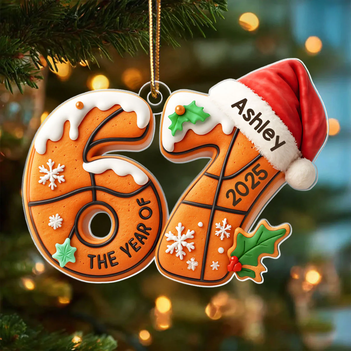 Gingerbread 67 Sports - Personalized Acrylic Ornament - Christmas Gift for Kid, Grandkids - Image 7