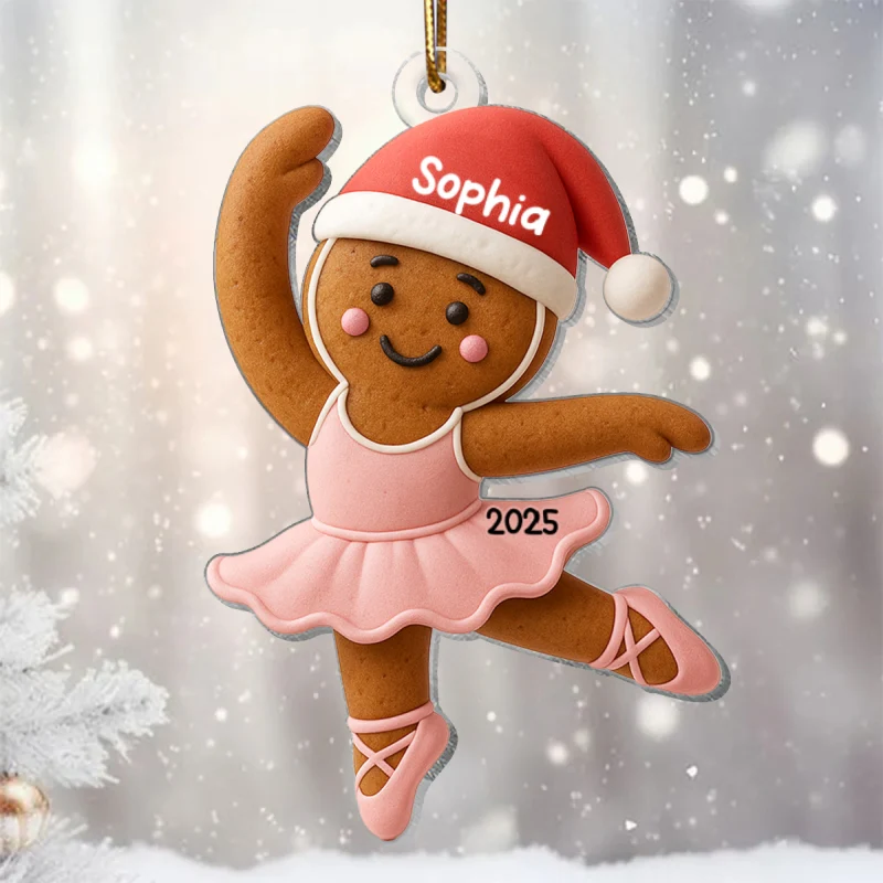 Gingerbread Balletina Dance - Personalized Acrylic Ornament - Unique Christmas Gift For Little Girl, Daughter - Image 10