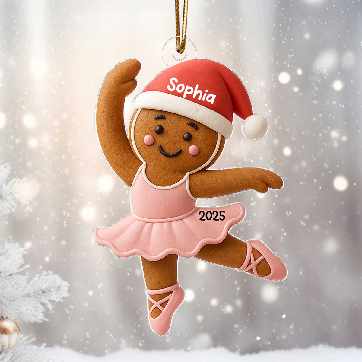 Gingerbread Balletina Dance - Personalized Acrylic Ornament - Unique Christmas Gift For Little Girl, Daughter - Image 5