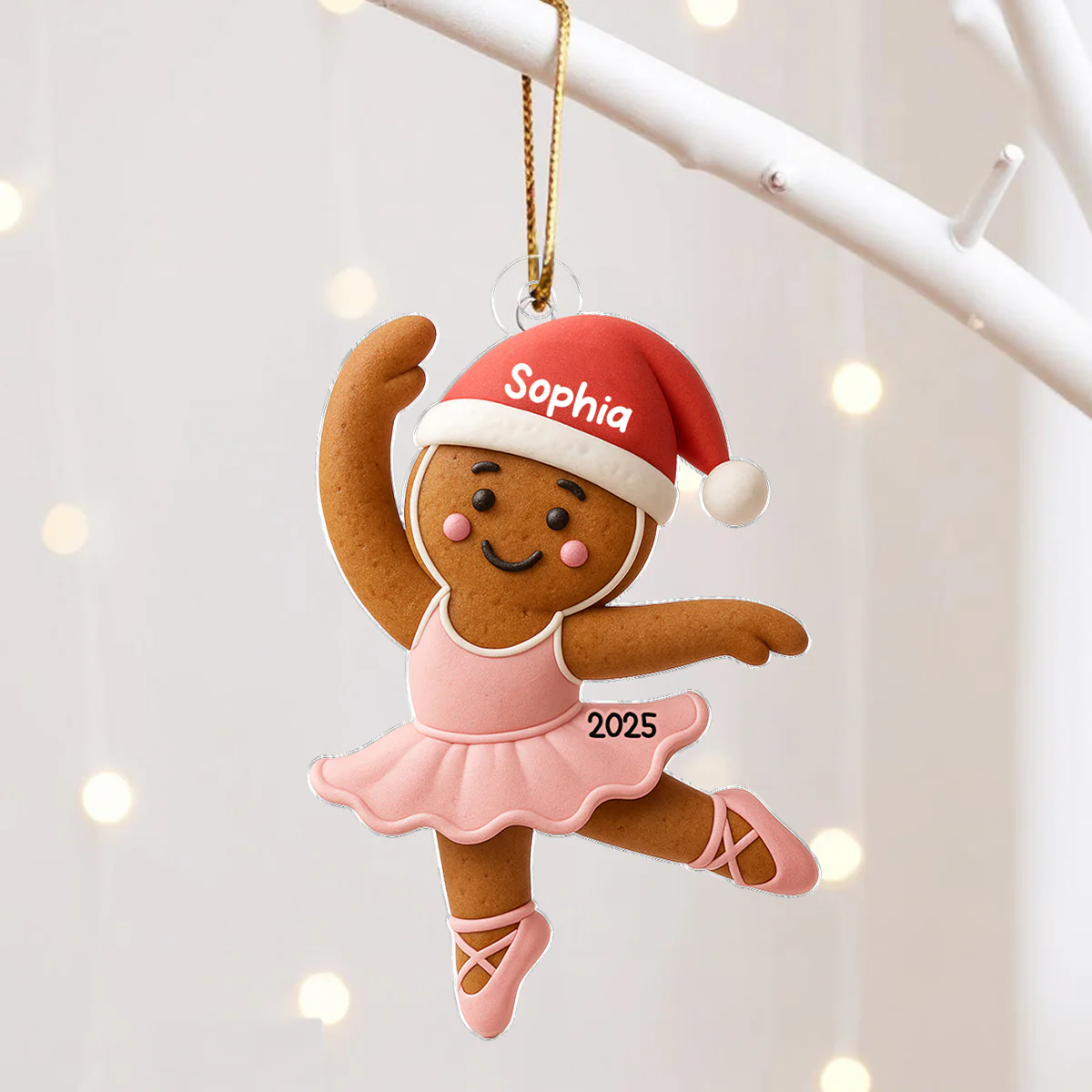 Gingerbread Balletina Dance - Personalized Acrylic Ornament - Unique Christmas Gift For Little Girl, Daughter - Image 6