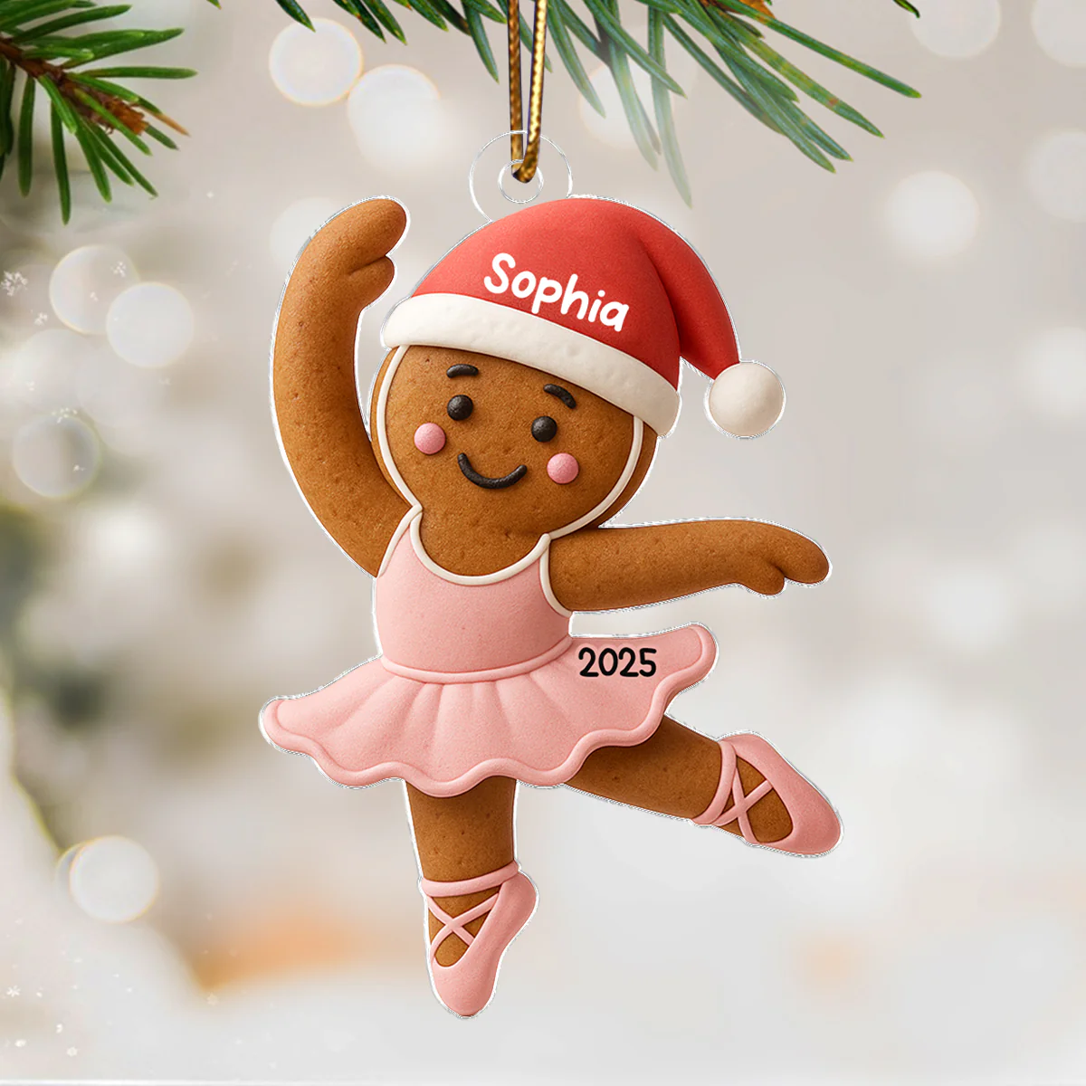 Gingerbread Balletina Dance - Personalized Acrylic Ornament - Unique Christmas Gift For Little Girl, Daughter - Image 7