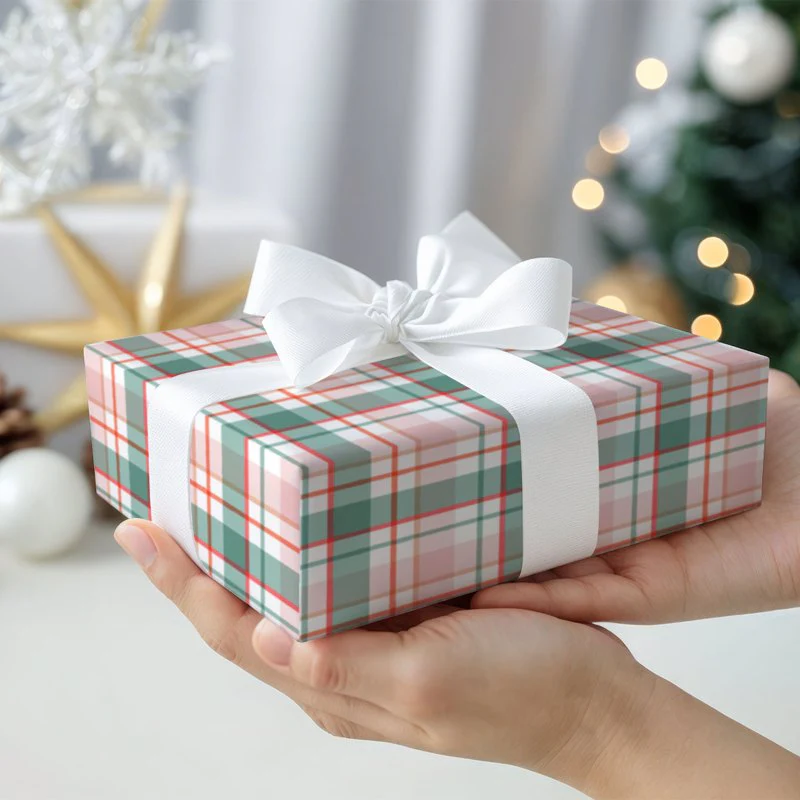 Gingham Plaid Gift Wrapping Paper - Image 5