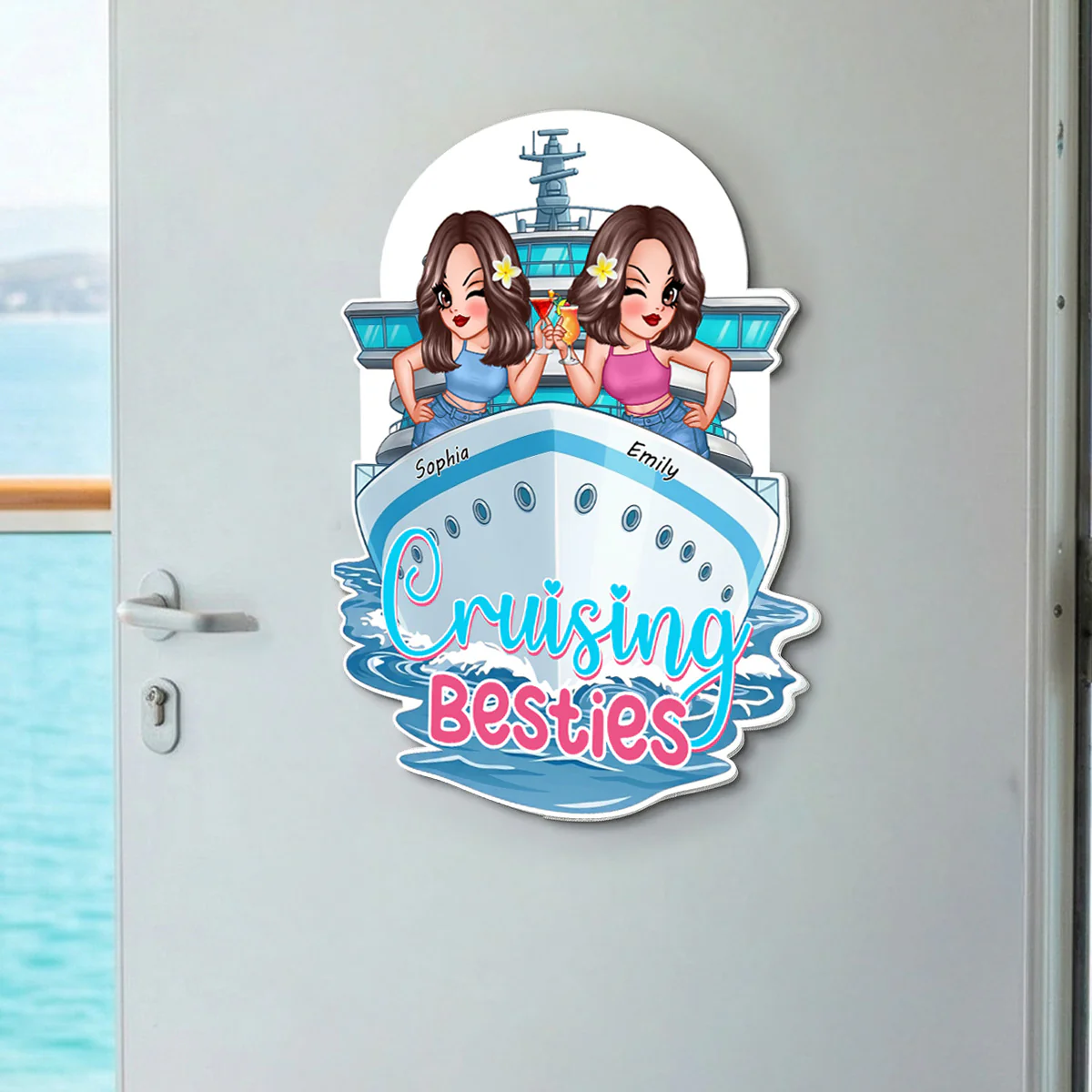 Girl Cruise Trip Pretty Women On Cruise - Personalized Cruise Ship Door Magnet - Girl Cruise Trip Keepsake - Image 2