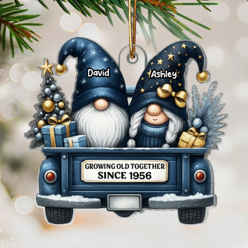 Gnome Couple Growing Old Together Personalized Acrylic Christmas Ornament, Gift for Couple, Christmas Keepsake - Image 13