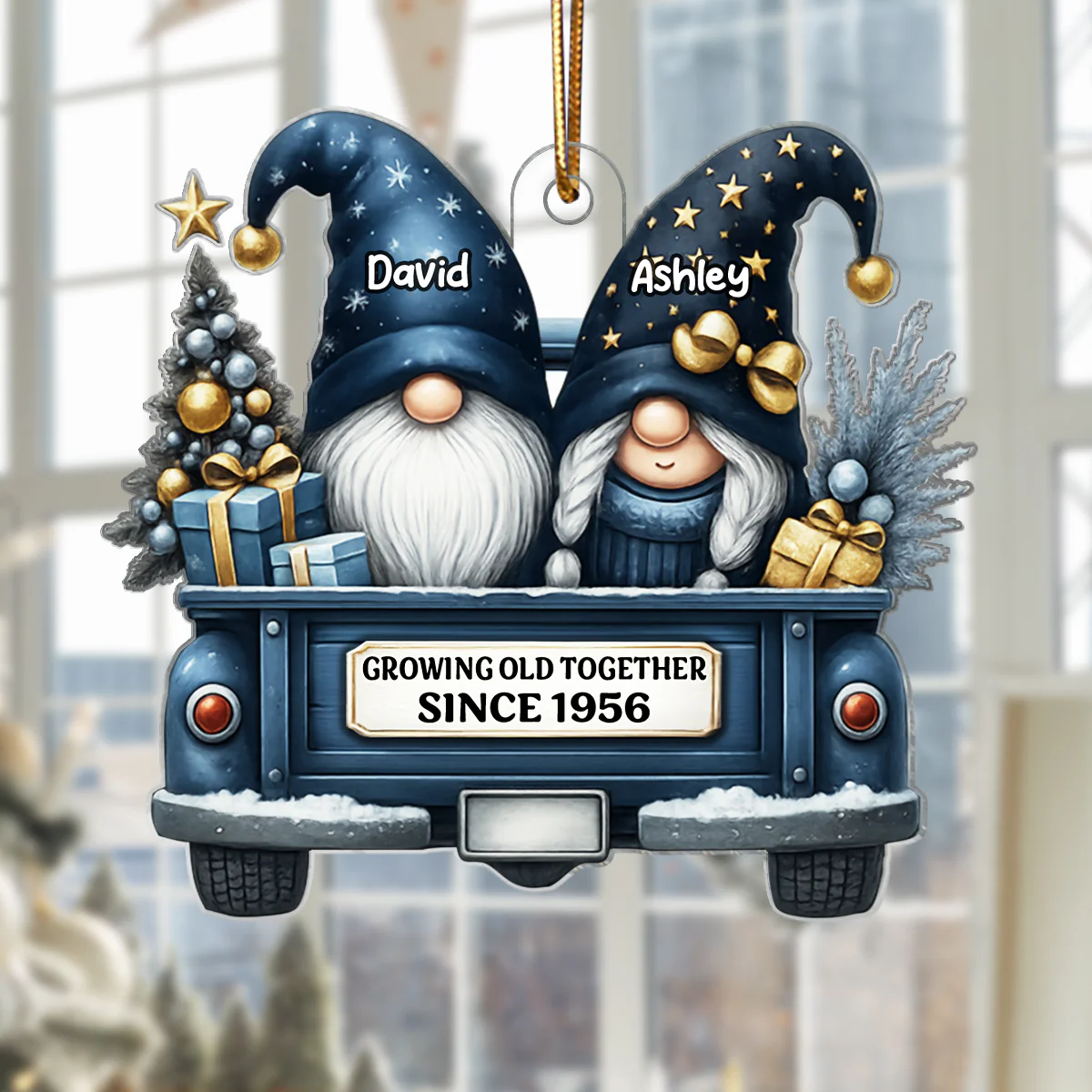 Gnome Couple Growing Old Together - Personalized Acrylic Ornament - Heartfelt Gift For Couple, For Him, For Her, Husband, Wife - Image 11