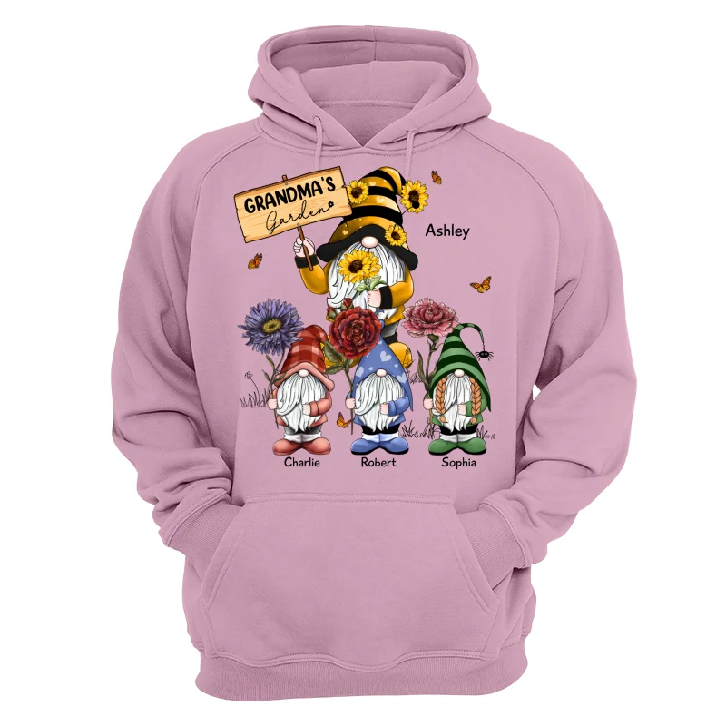 Gnome Grandma & Grandkids Grandma‘s Garden Birth Flowers Personalized Shirt - Image 15