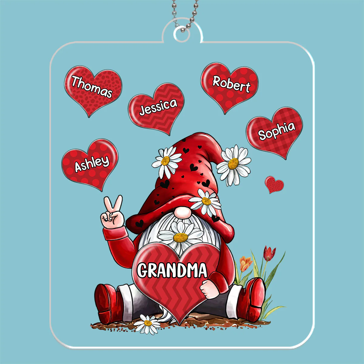 Gnome Grandma Grandkids Name Personalized Acrylic Ornament - Gift For Grandma - Image 2