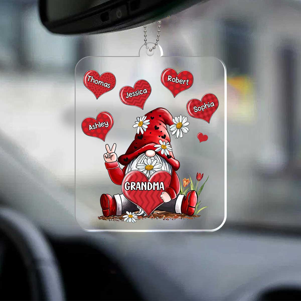 Gnome Grandma Grandkids Name Personalized Acrylic Ornament - Gift For Grandma - Image 3
