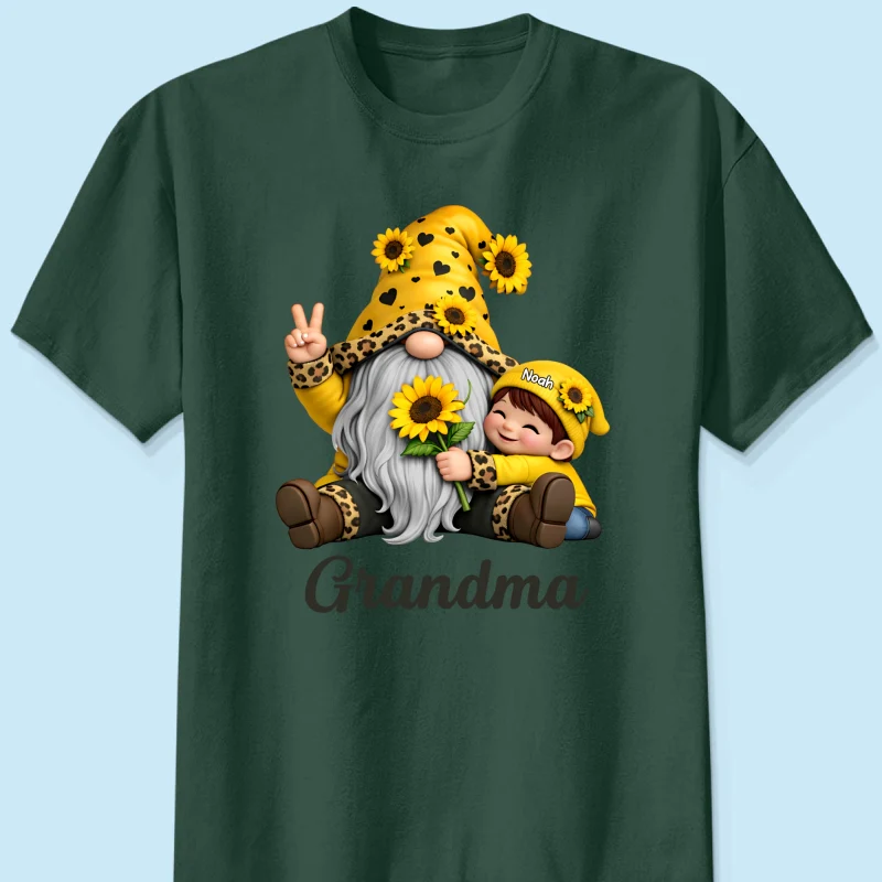 Gnome Grandma & Grandkids Sunflower - Personalized Shirt - Sentimental Gift for Grandma - Image 13