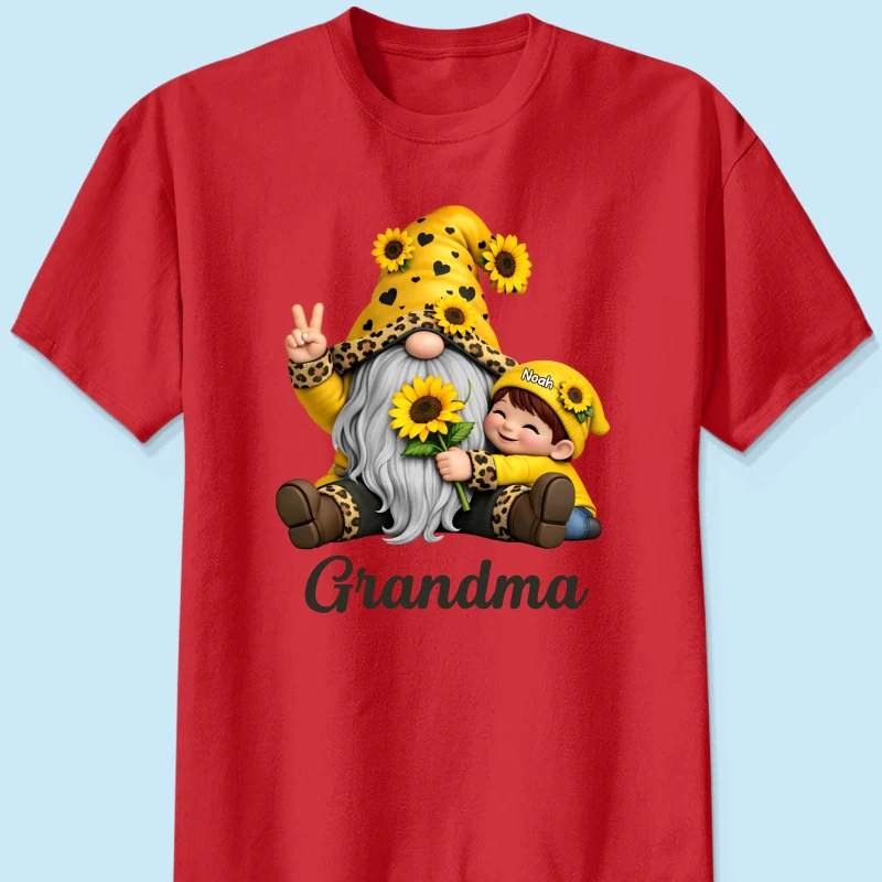 Gnome Grandma & Grandkids Sunflower - Personalized Shirt - Sentimental Gift for Grandma - Image 15