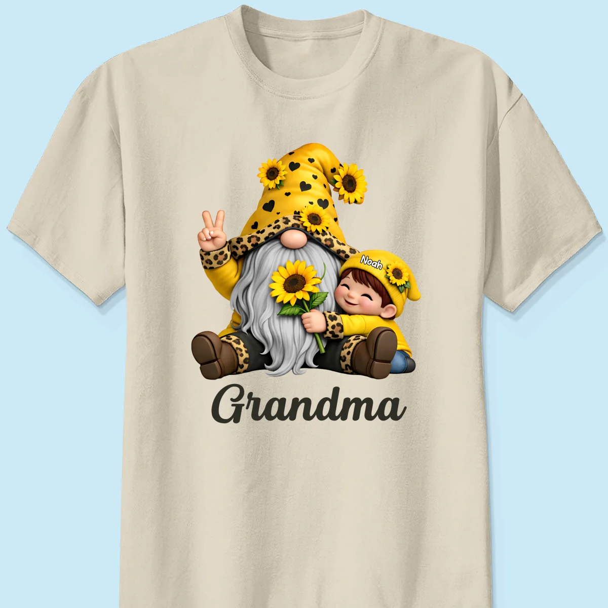 Gnome Grandma & Grandkids Sunflower - Personalized Shirt - Sentimental Gift for Grandma - Image 18