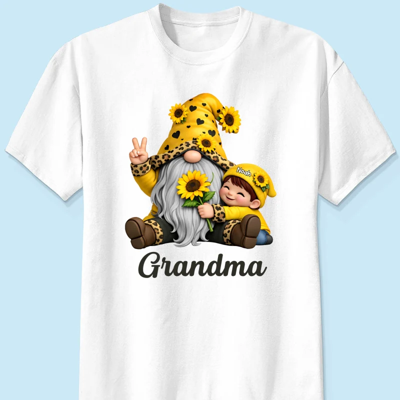 Gnome Grandma & Grandkids Sunflower - Personalized Shirt - Sentimental Gift for Grandma - Image 19