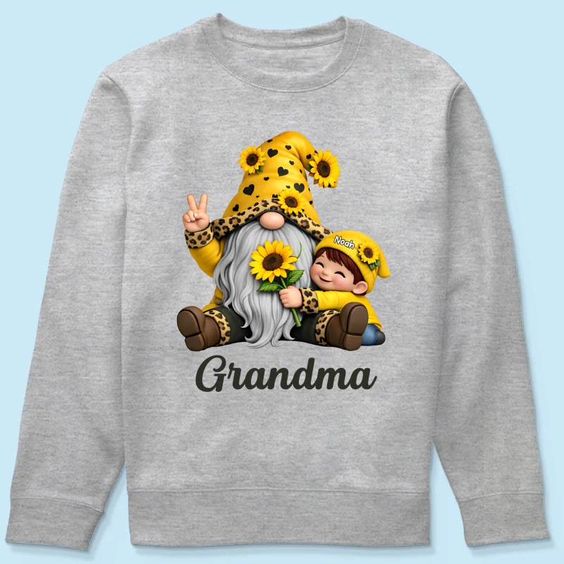Gnome Grandma & Grandkids Sunflower - Personalized Shirt - Sentimental Gift for Grandma - Image 50