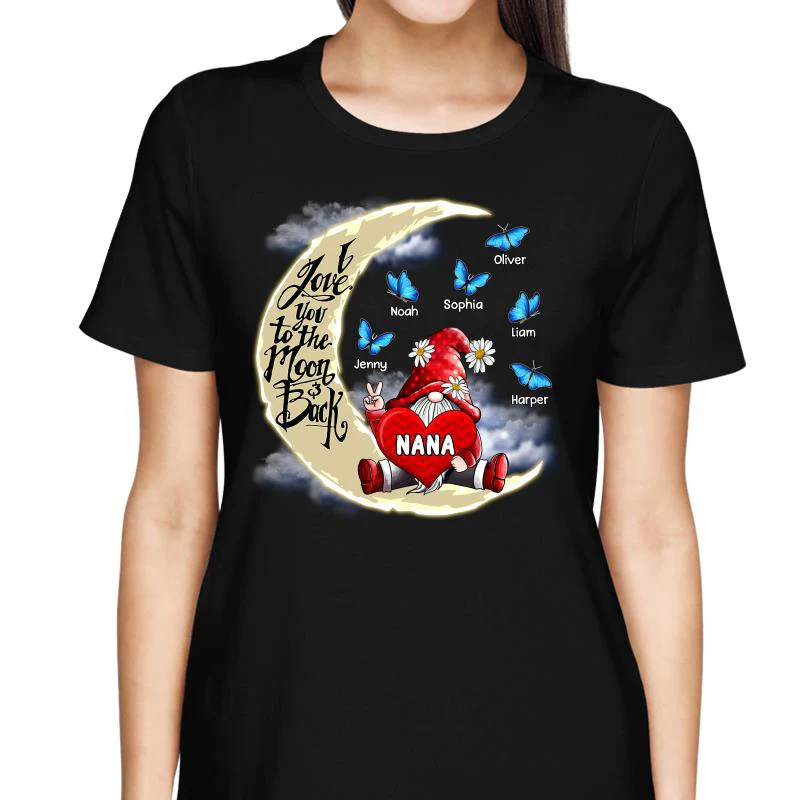 Gnome Grandma Love To The Moon Personalized Shirt - Image 2