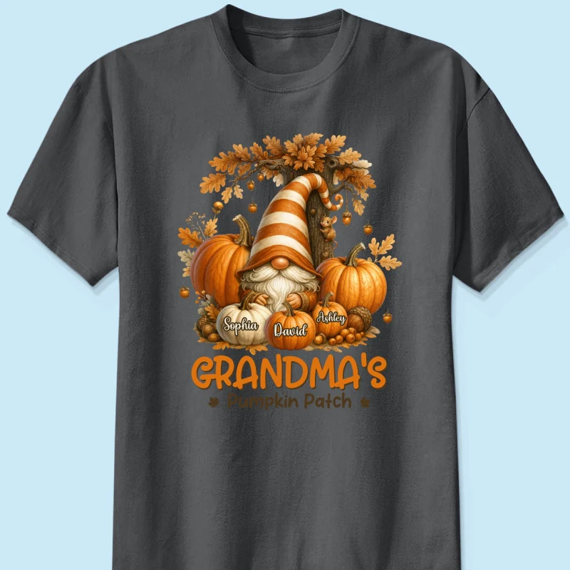 Gnome Grandma's Pumpkin Patch Personalized Fall Sweatshirt, Cozy Fall Sweatshirt for Grandma - Image 26