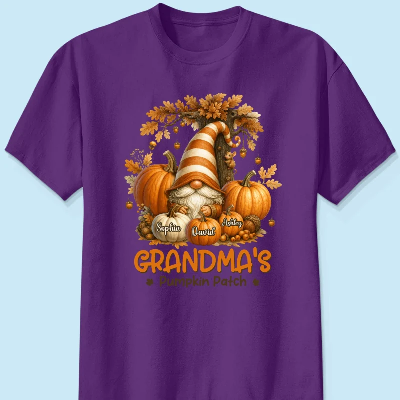 Gnome Grandma's Pumpkin Patch Personalized Fall Sweatshirt, Cozy Fall Sweatshirt for Grandma - Image 27