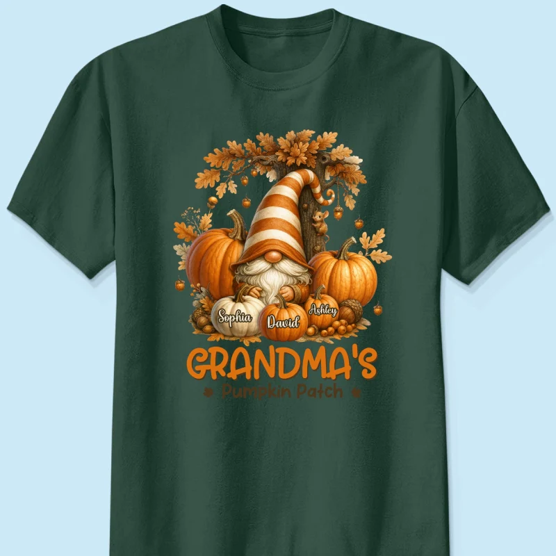 Gnome Grandma's Pumpkin Patch Personalized Fall Sweatshirt, Cozy Fall Sweatshirt for Grandma - Image 28