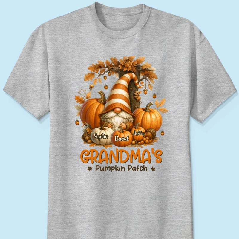 Gnome Grandma's Pumpkin Patch Personalized Fall Sweatshirt, Cozy Fall Sweatshirt for Grandma - Image 35