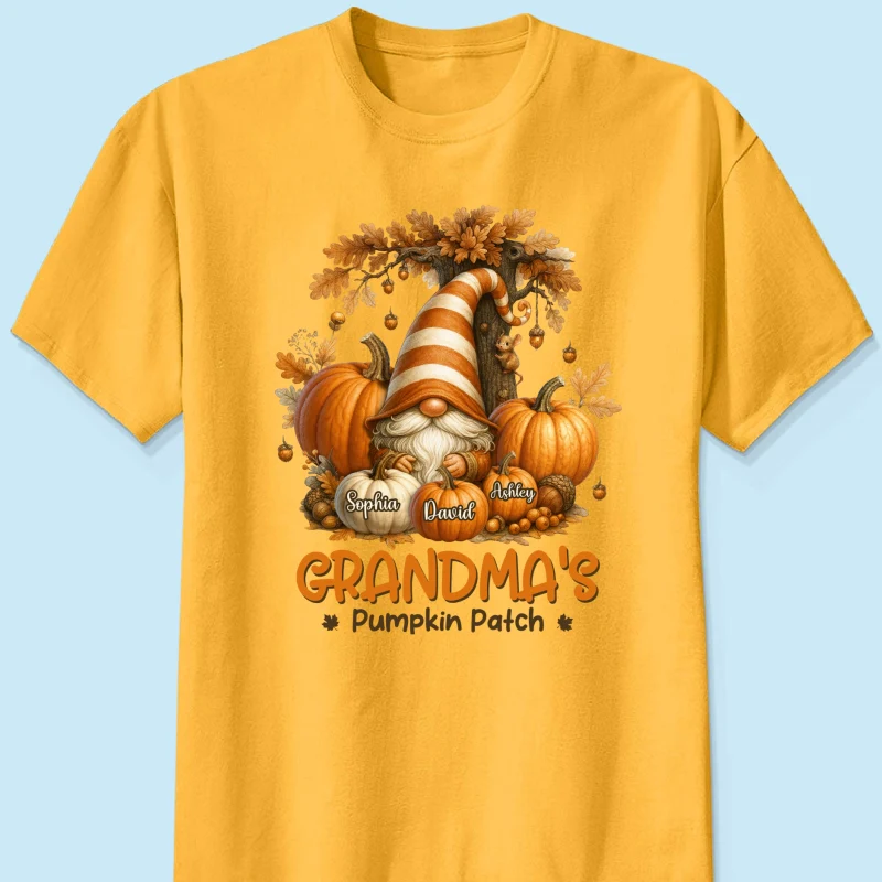 Gnome Grandma's Pumpkin Patch Personalized Fall Sweatshirt, Cozy Fall Sweatshirt for Grandma - Image 38