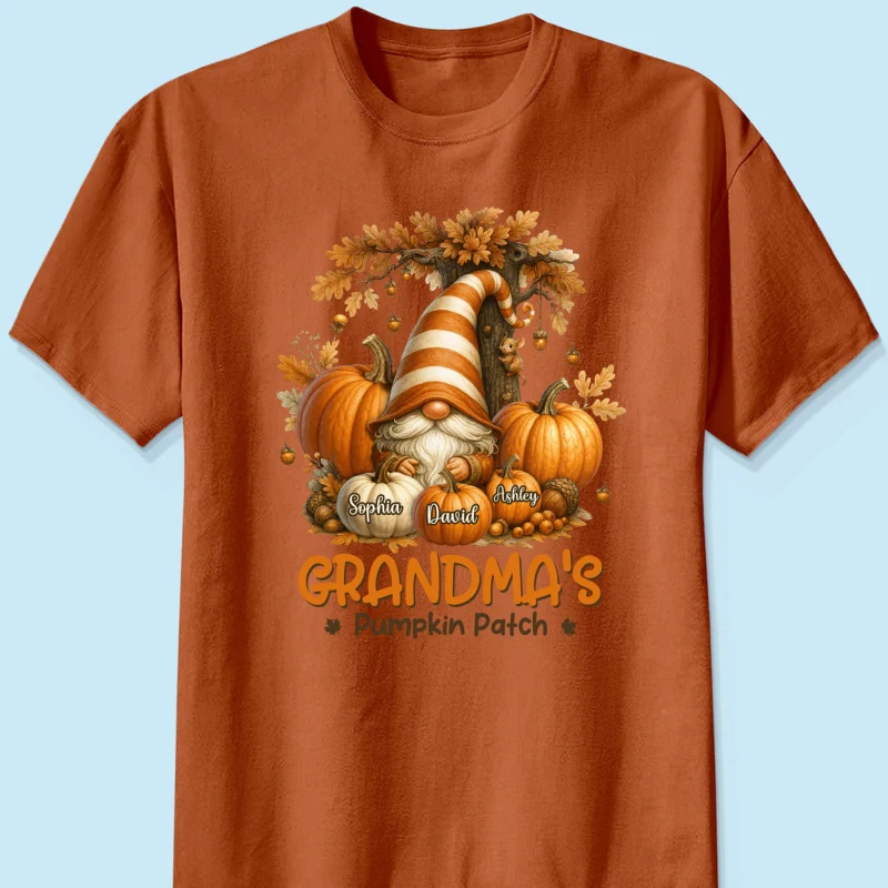 Gnome Grandma's Pumpkin Patch Personalized Fall Sweatshirt, Cozy Fall Sweatshirt for Grandma - Image 42