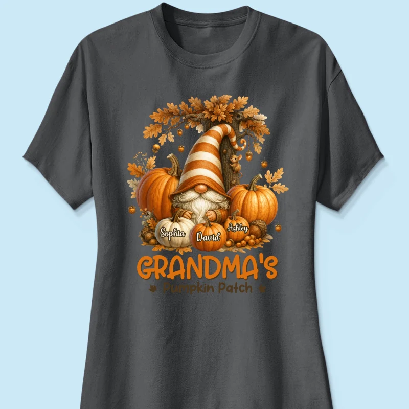 Gnome Grandma's Pumpkin Patch Personalized Fall Sweatshirt, Cozy Fall Sweatshirt for Grandma - Image 45