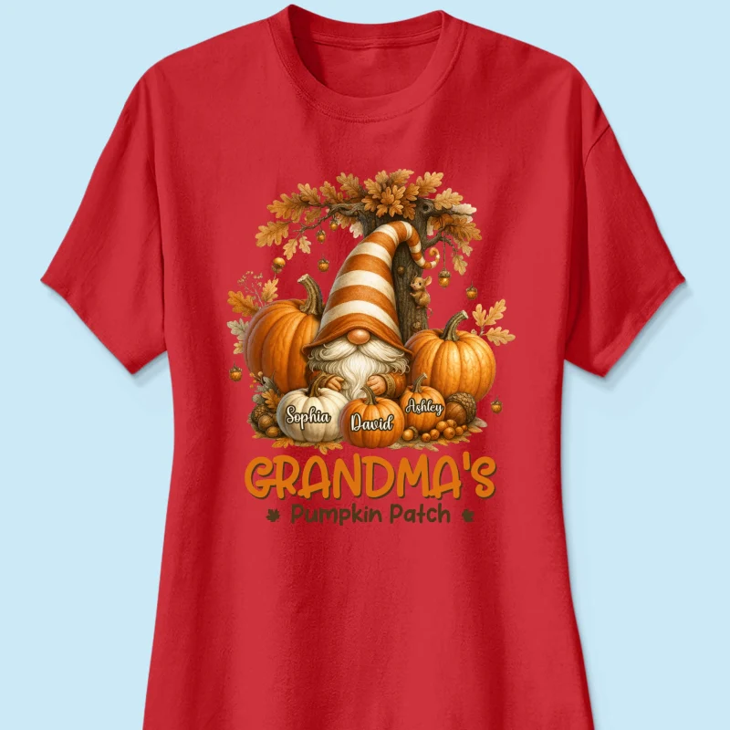 Gnome Grandma's Pumpkin Patch Personalized Fall Sweatshirt, Cozy Fall Sweatshirt for Grandma - Image 49