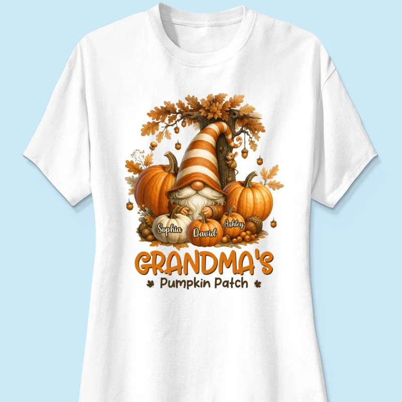 Gnome Grandma's Pumpkin Patch Personalized Fall Sweatshirt, Cozy Fall Sweatshirt for Grandma - Image 51