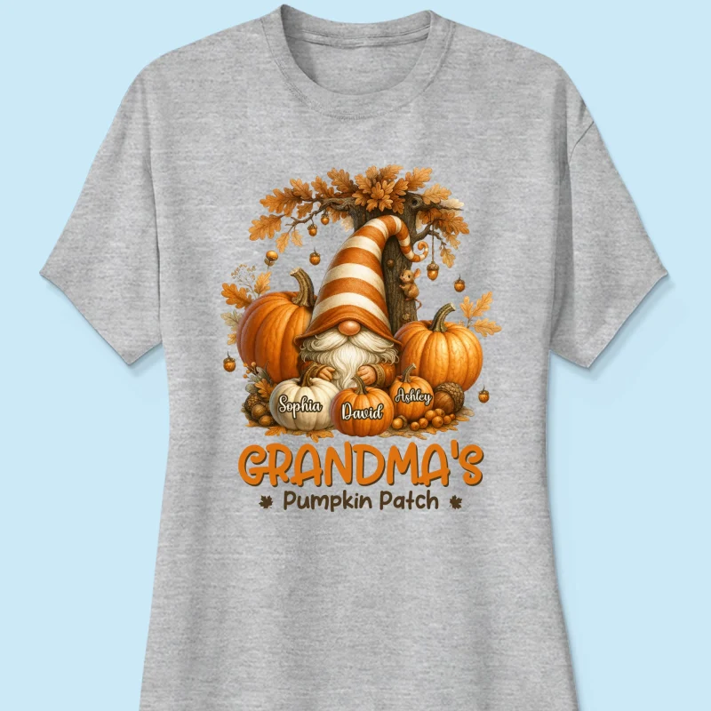 Gnome Grandma's Pumpkin Patch Personalized Fall Sweatshirt, Cozy Fall Sweatshirt for Grandma - Image 52