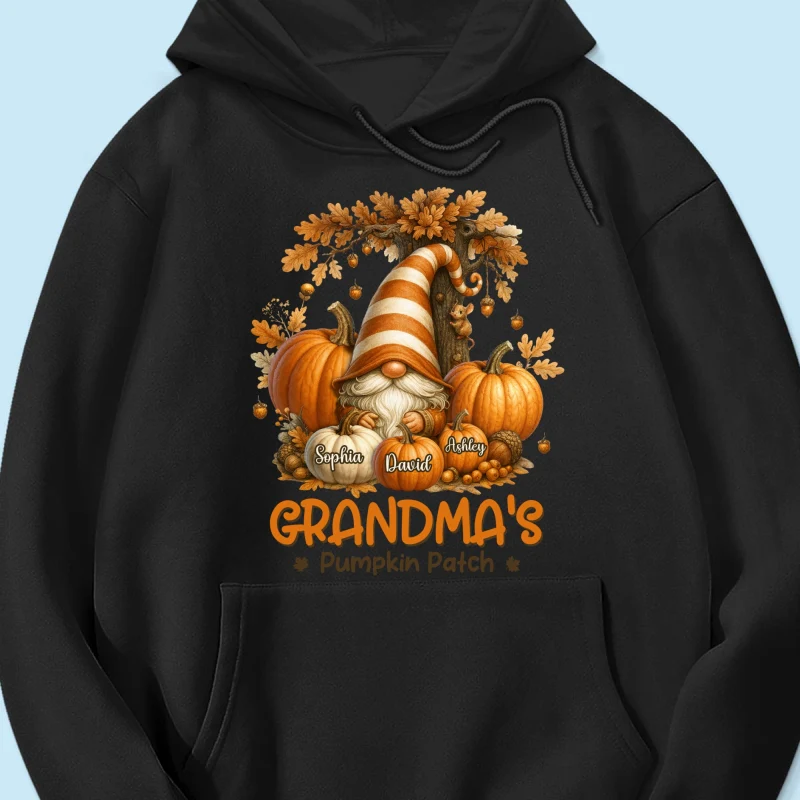 Gnome Grandma's Pumpkin Patch Personalized Fall Sweatshirt, Cozy Fall Sweatshirt for Grandma - Image 57