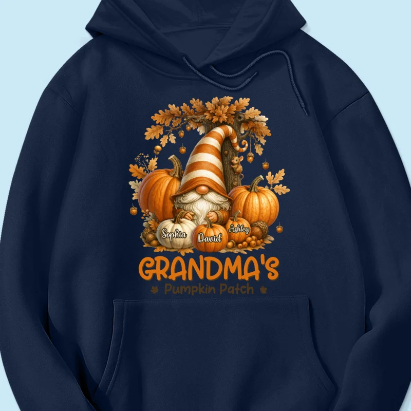 Gnome Grandma's Pumpkin Patch Personalized Fall Sweatshirt, Cozy Fall Sweatshirt for Grandma - Image 58