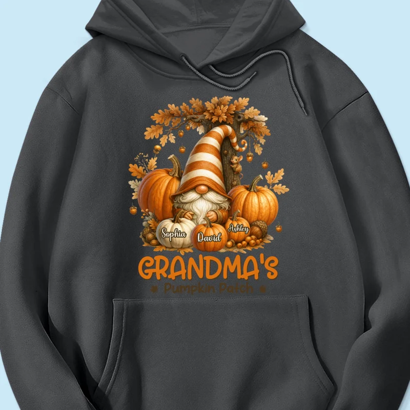 Gnome Grandma's Pumpkin Patch Personalized Fall Sweatshirt, Cozy Fall Sweatshirt for Grandma - Image 59