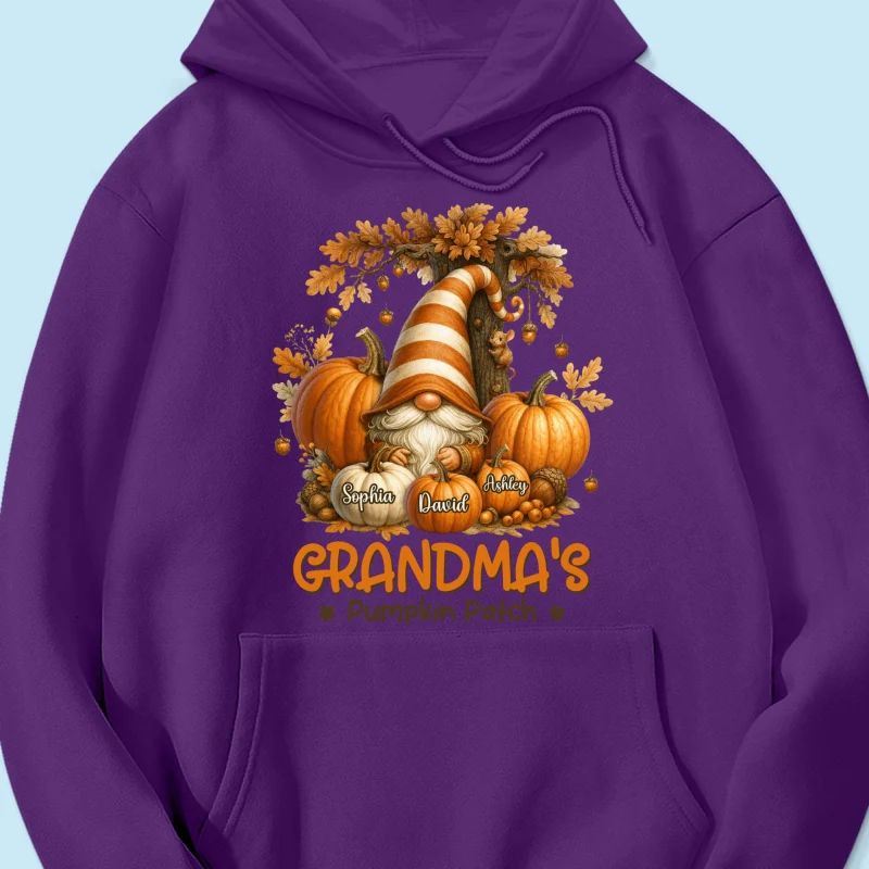 Gnome Grandma's Pumpkin Patch Personalized Fall Sweatshirt, Cozy Fall Sweatshirt for Grandma - Image 60