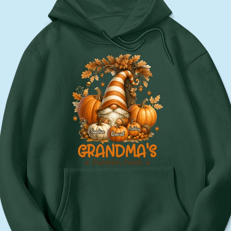 Gnome Grandma's Pumpkin Patch Personalized Fall Sweatshirt, Cozy Fall Sweatshirt for Grandma - Image 61