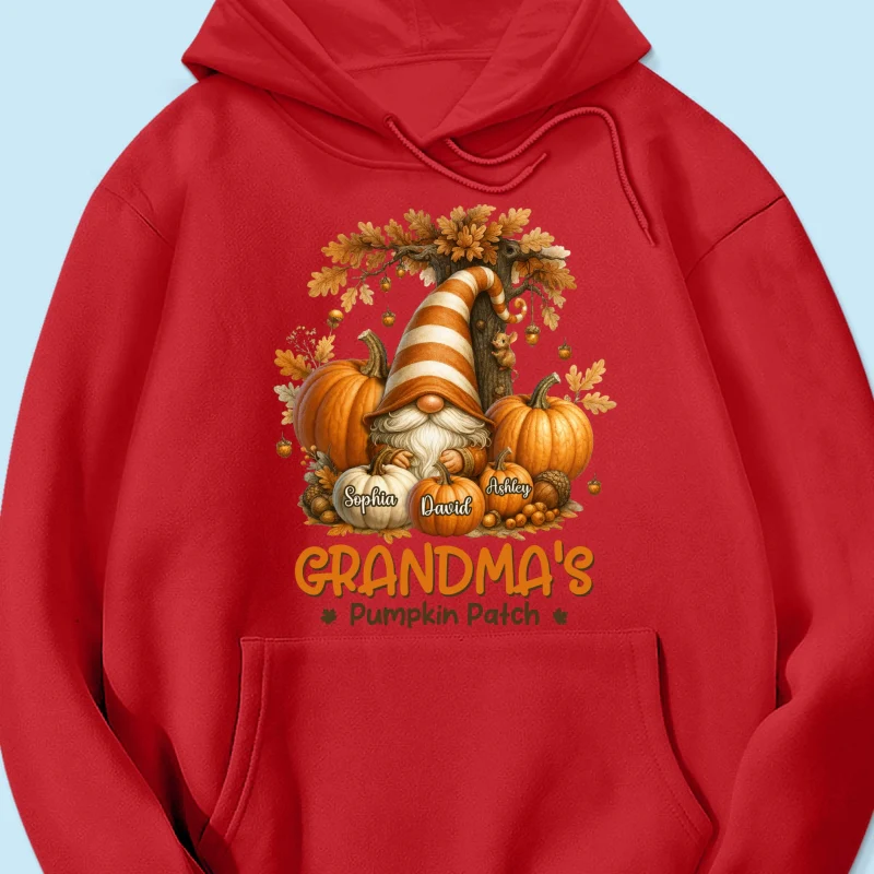 Gnome Grandma's Pumpkin Patch Personalized Fall Sweatshirt, Cozy Fall Sweatshirt for Grandma - Image 63