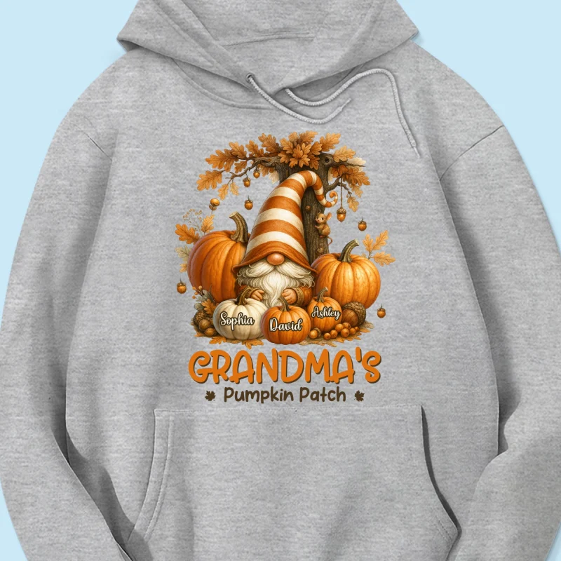Gnome Grandma's Pumpkin Patch Personalized Fall Sweatshirt, Cozy Fall Sweatshirt for Grandma - Image 66