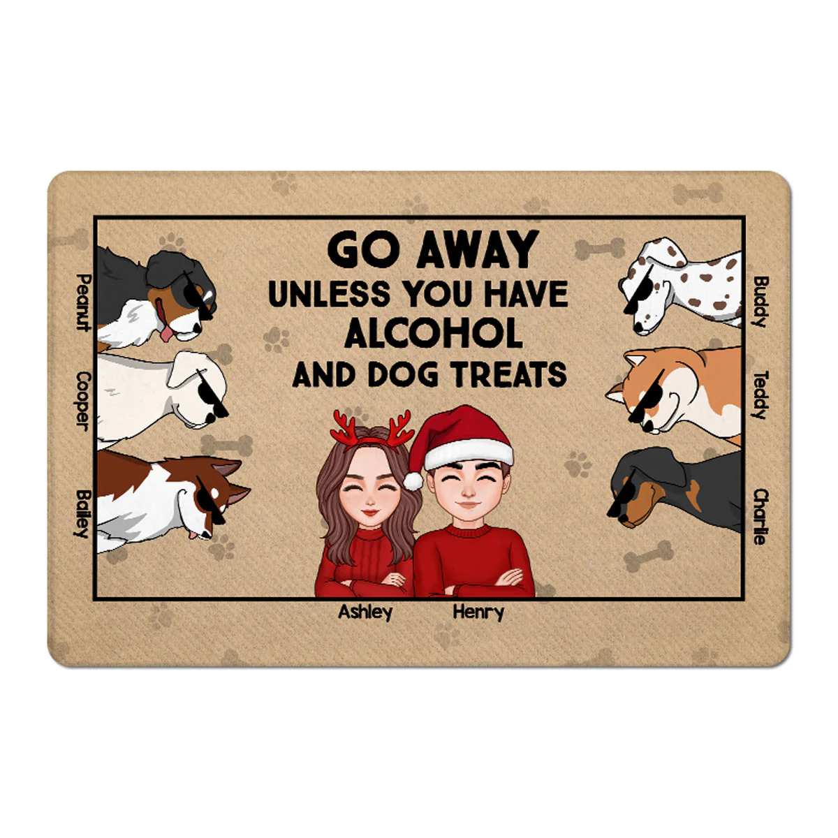 Go Away Unless You Have Alcohol And Dog Treats Personalized Doormat