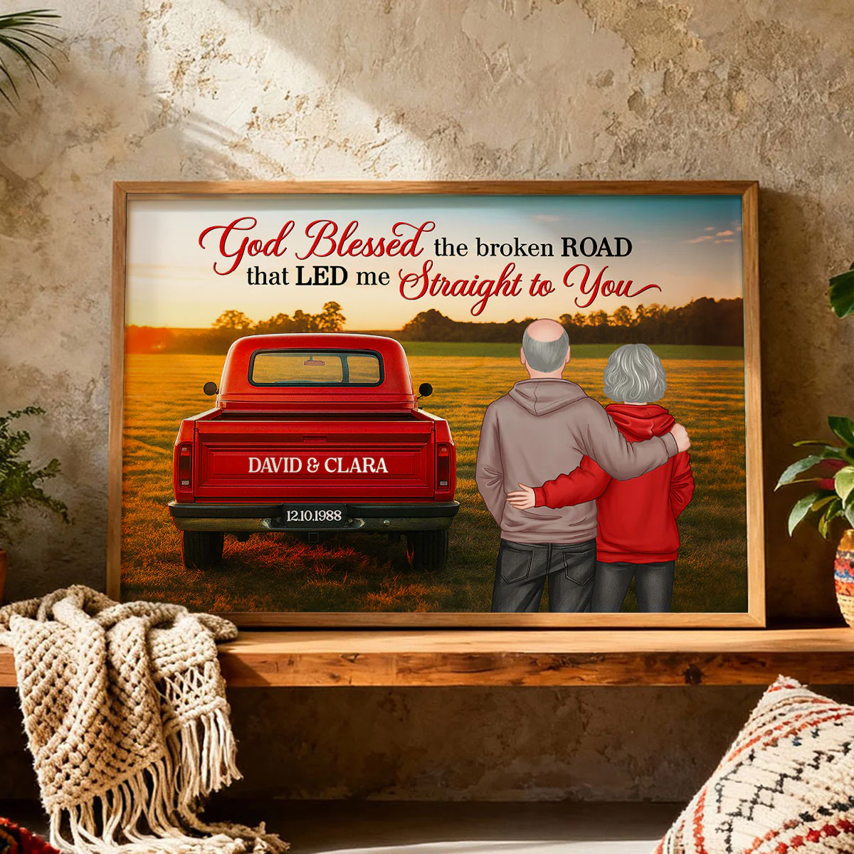 God Bless the Broken Road that Led me Straight to You - Personalized Poster - Heartfelt Couple Gift for him, for her - Image 7