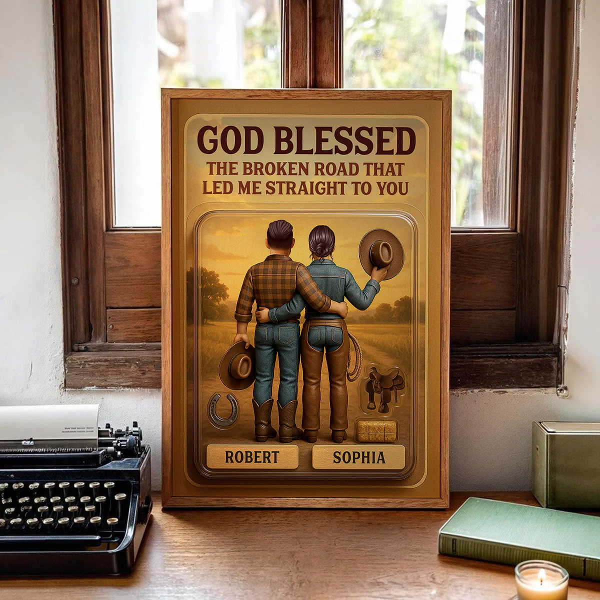 God Blessed The Broken Road 3D Effect Custom Figure Country Vibe Couple Personalized Poster - Image 11