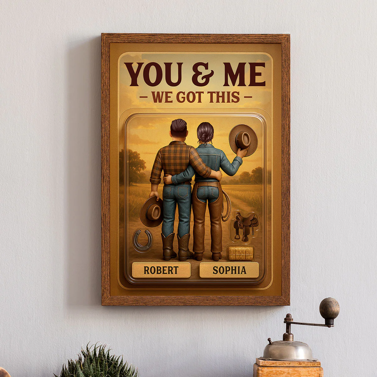 God Blessed The Broken Road 3D Effect Custom Figure Country Vibe Couple Personalized Poster - Image 4
