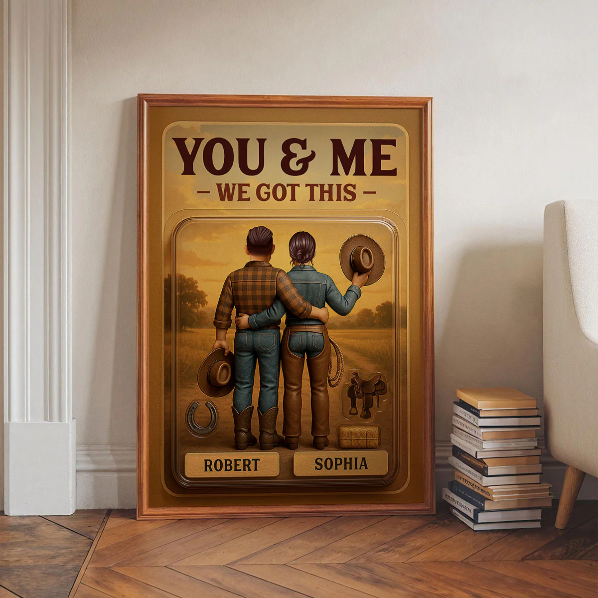 God Blessed The Broken Road 3D Effect Custom Figure Country Vibe Couple Personalized Poster - Image 9