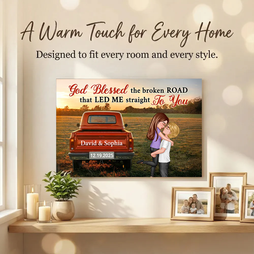 God Blessed The Broken Road Couple - Personalized Poster - Heartfelt Gift For Him, Her, Wife, Husband, Couple - Image 6
