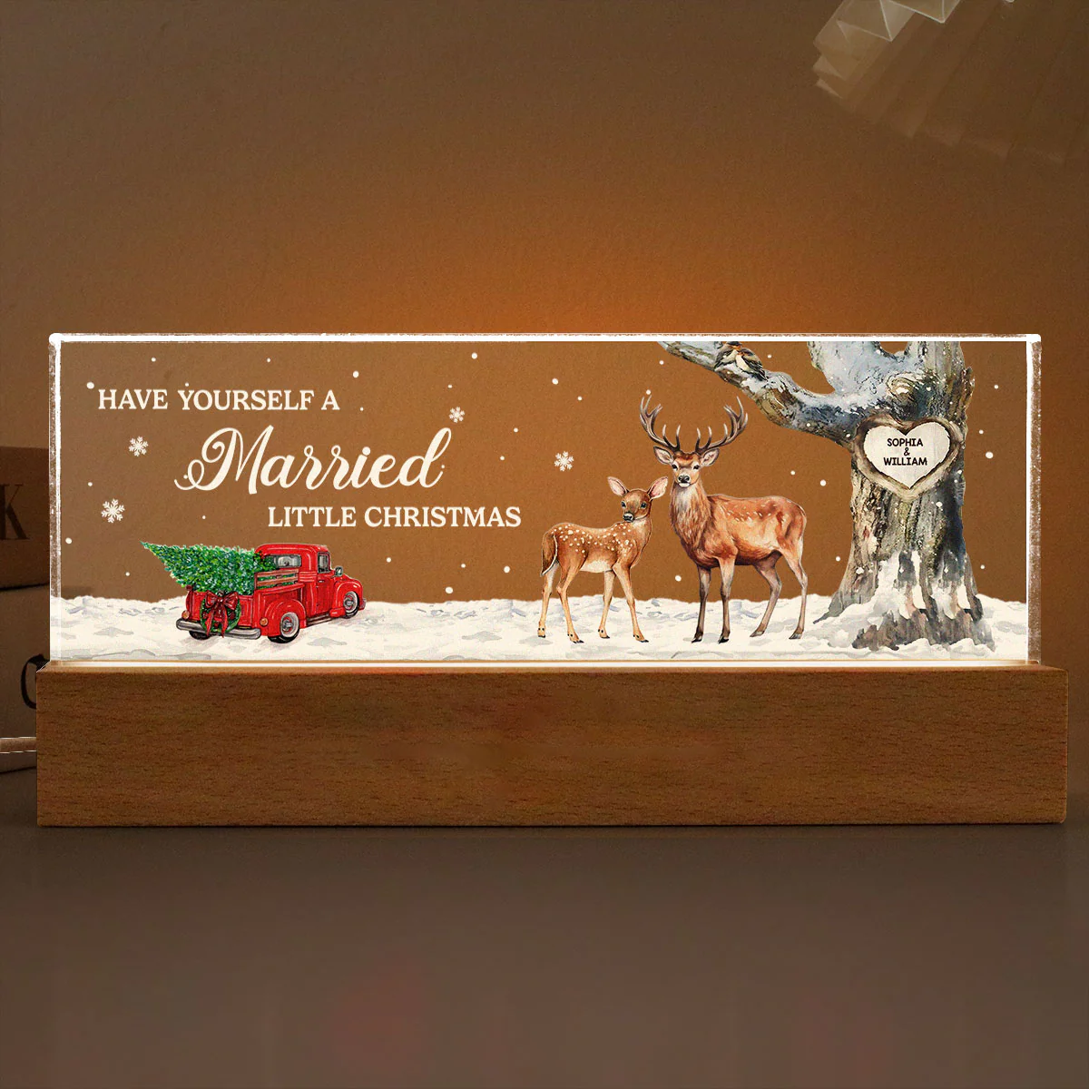 God Blessed The Broken Road Personalized Acrylic Block LED Night Light, Christmas Gift for Couples - Image 7