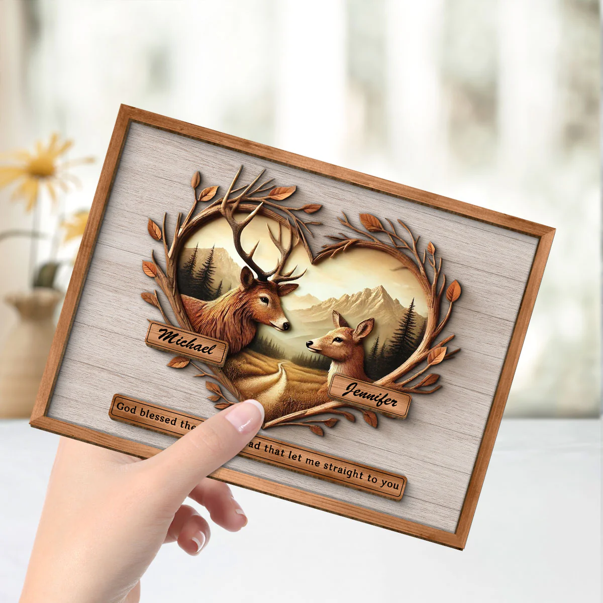 God Blessed The Broken Road That Let Me Straight To You Deer Love Scenery Poster, Best Couple Personalized Home Bedroom Decor, Gift For Couples, For Her, For Him - Image 5
