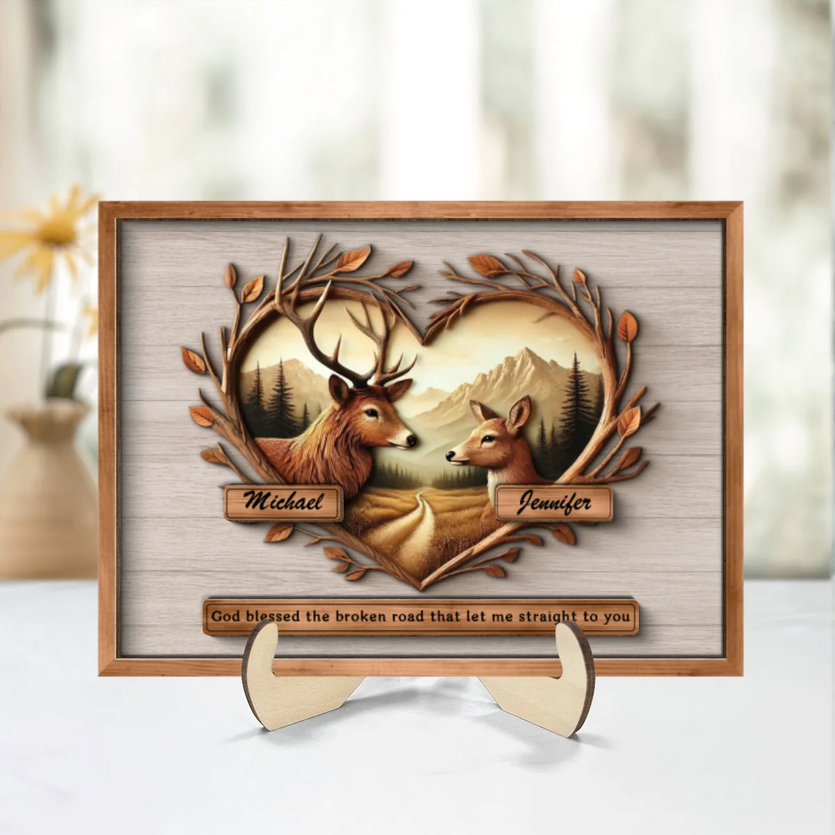 God Blessed The Broken Road That Let Me Straight To You Deer Love Scenery Poster, Best Couple Personalized Home Bedroom Decor, Gift For Couples, For Her, For Him - Image 9