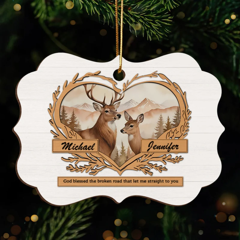 God Gave Me You Deer Love Personalized Wooden Ornament, Heartfelt Christmas Gift For Girlfriend Boyfriend Husband Wife, Gift For The Couple - Image 8