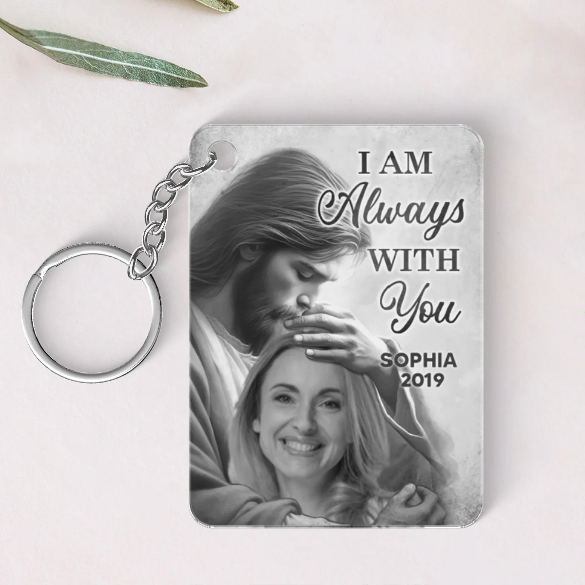 God Has You In His Arms Memorial Sympathy Gift Remembrance Keepsake Photo Inserted Personalized Acrylic Keychain - Image 8