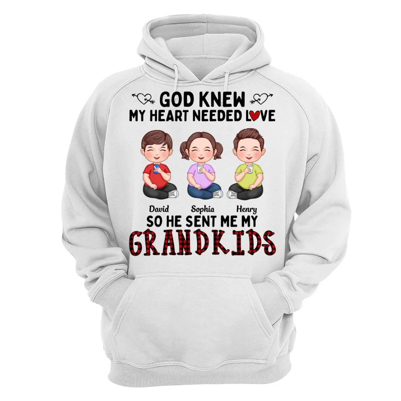God Knew My Heart Needed Love Cute Grandkids Sitting Personalized Shirt - Image 13