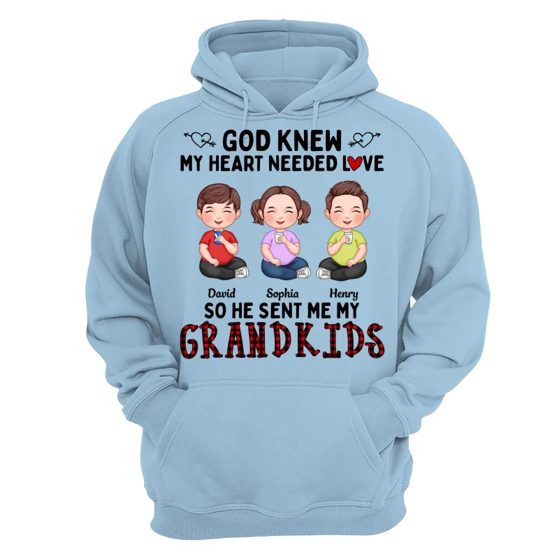 God Knew My Heart Needed Love Cute Grandkids Sitting Personalized Shirt - Image 16