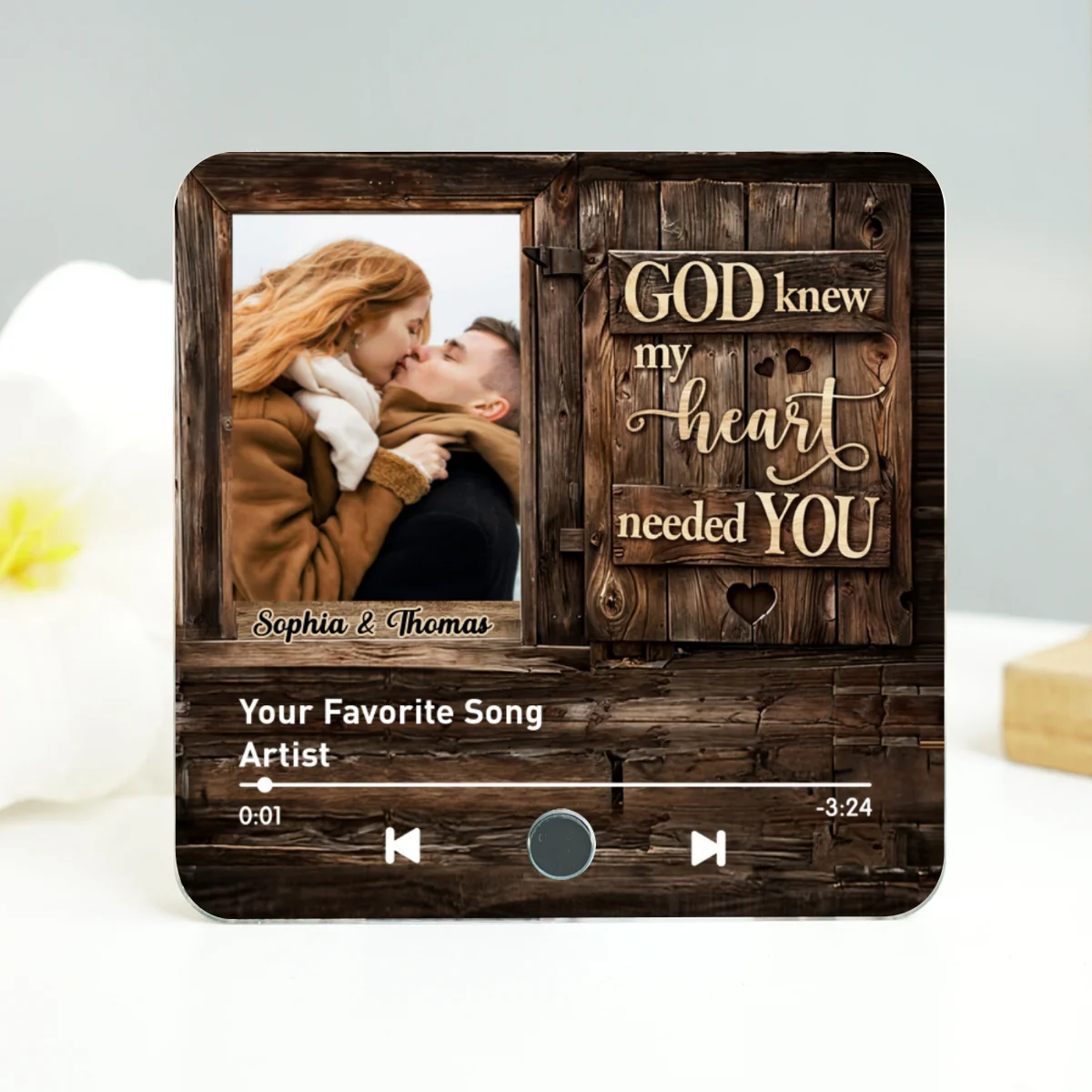 God Knew My Heart Needed You Couple Upload Photo Personalized Music Fridge Magnet, Heartfelt Gift For Couple, For Him, For Her, Boyfriend, Girlfriend, Husband, Wife - Image 10